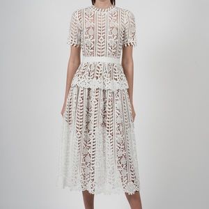 Self portrait white guipure lace dress